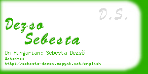 dezso sebesta business card